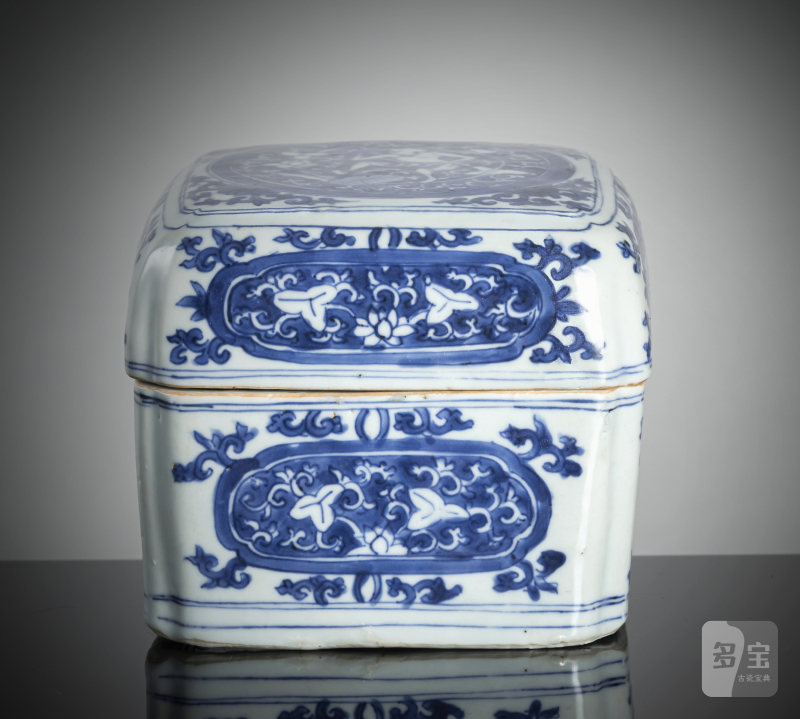 A fine porcelain box and cover decorated in underglaze blue for the Japanese market - 图1